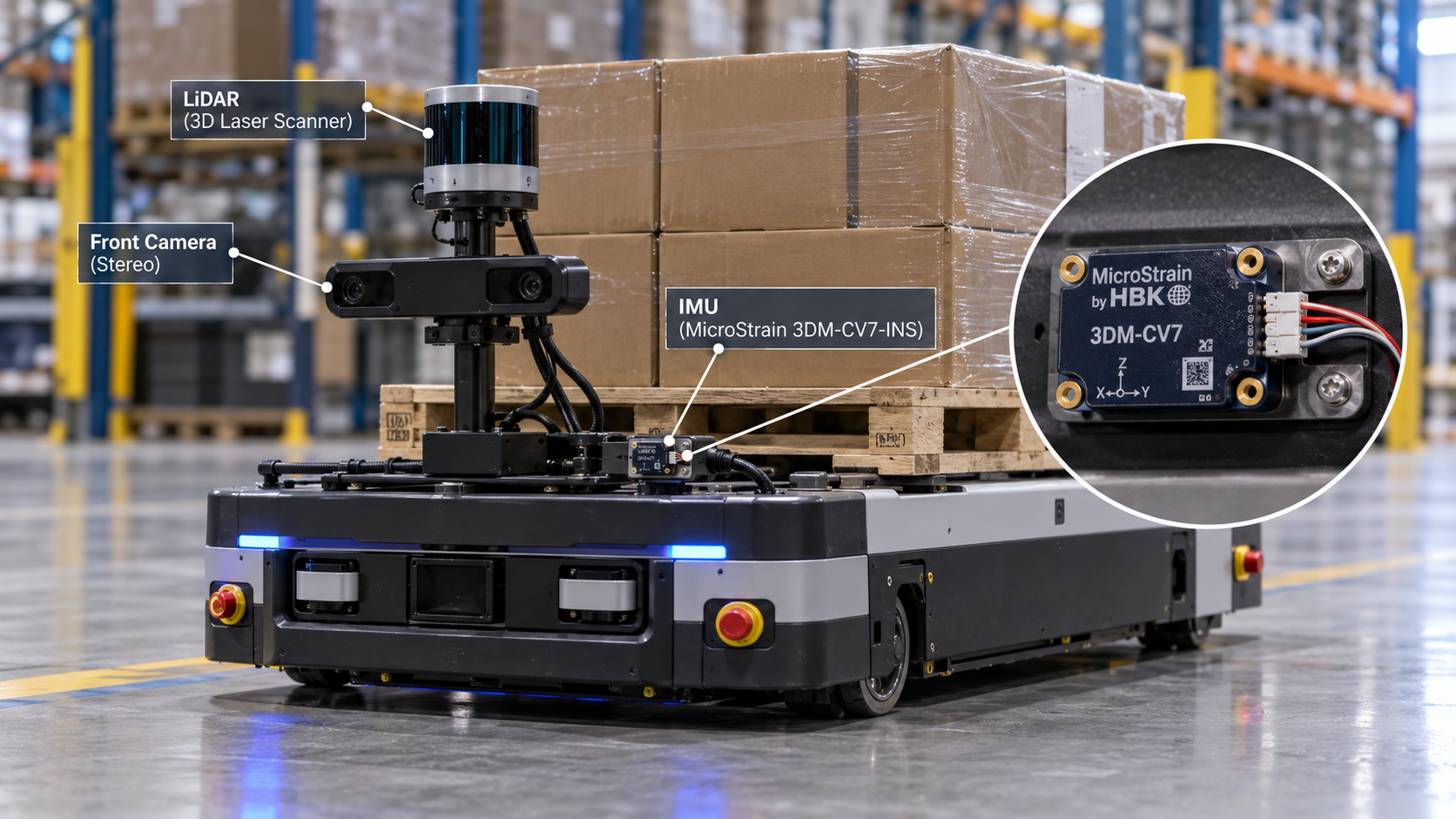 LiDAR・車輪速とINSを組み合わせた移動ロボット計測の用途イメージ