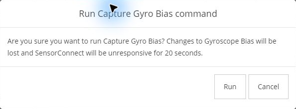 Capture Gyro Bias実行確認画面