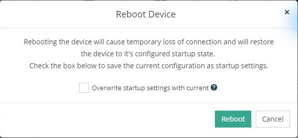 Reboot Deviceの確認画面